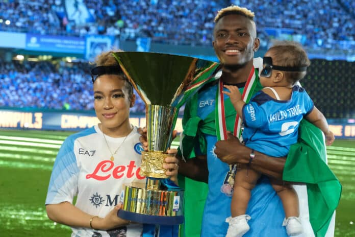 Victor Osimhen with his girlfriend Stefanie Kim Ladewig.